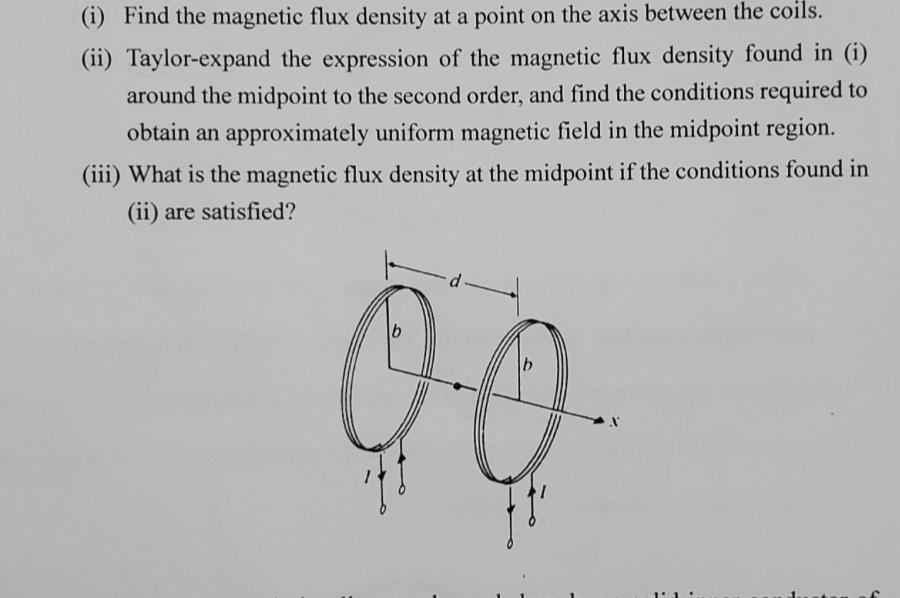 Solved (i) ﻿Find the magnetic flux density at a point on the | Chegg.com