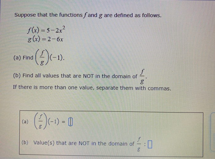 Solved Suppose That The Function F And G Are Defined As 4380