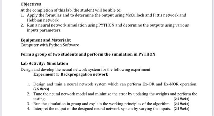 Solved Objectives At The Completion Of This Lab, The Student | Chegg.com