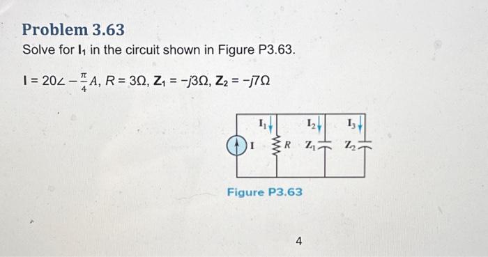 Solved Solve for I1 in the circuit shown in Figure P3.63. | Chegg.com