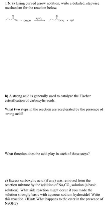 Solved 6 A Using Curved Arrow Notation Write A Detailed 5352