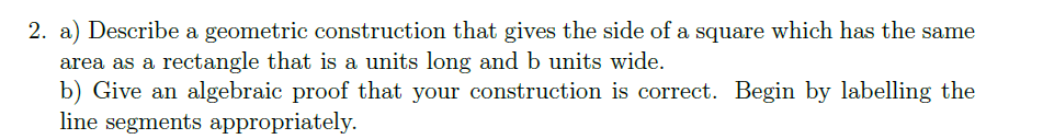Solved a) ﻿Describe a geometric construction that gives the | Chegg.com