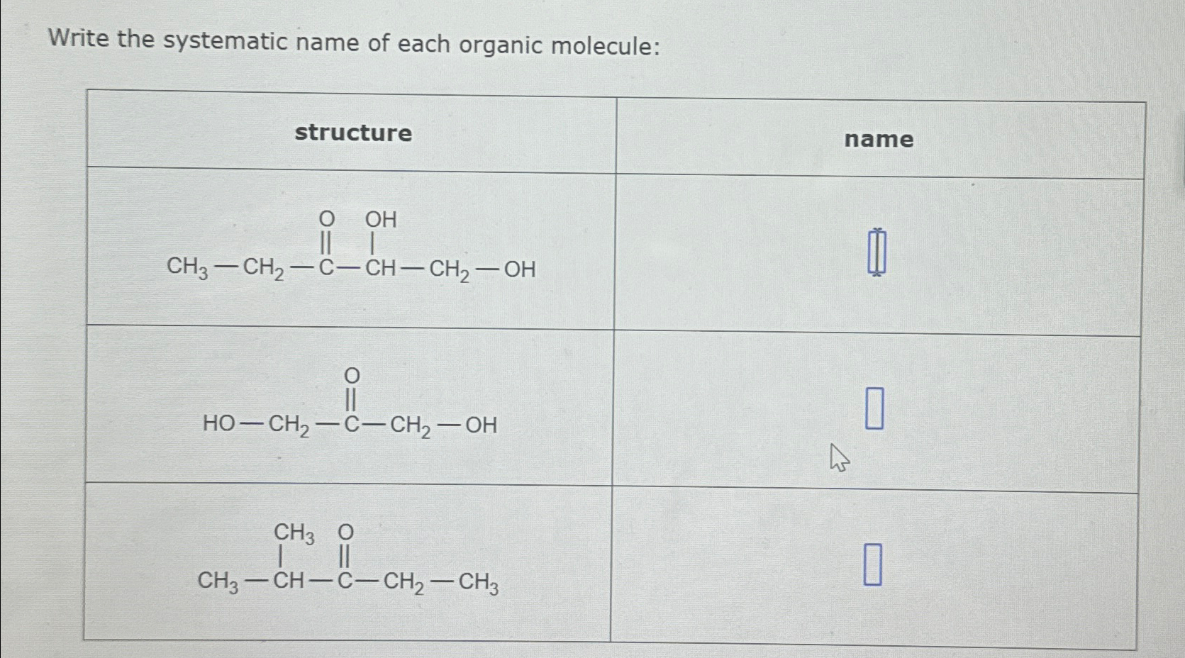 Write the systematic name of each organic | Chegg.com