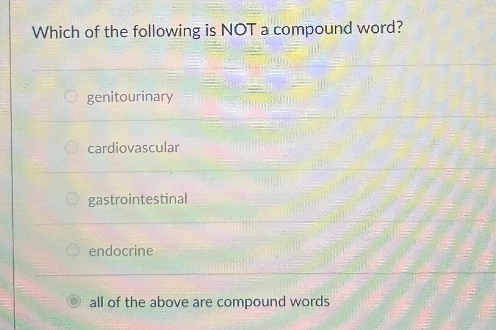 Solved Which of the following is NOT a compound