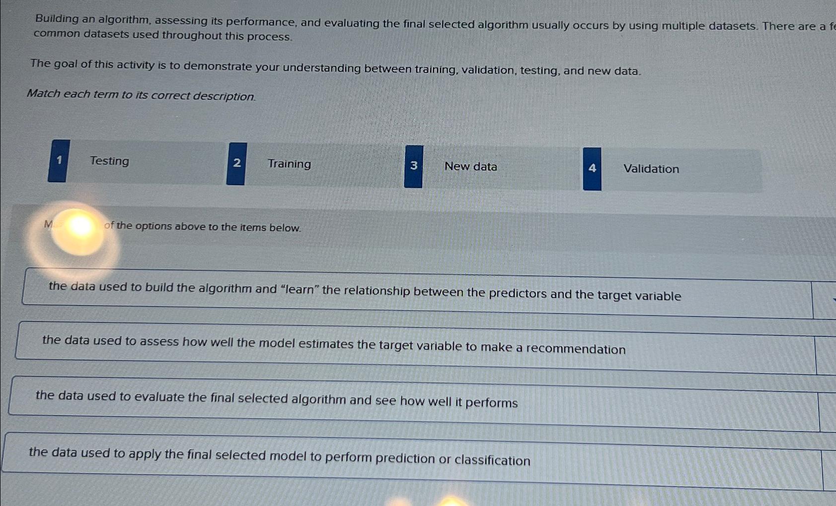 Solved Building an algorithm, assessing its performance, and | Chegg.com