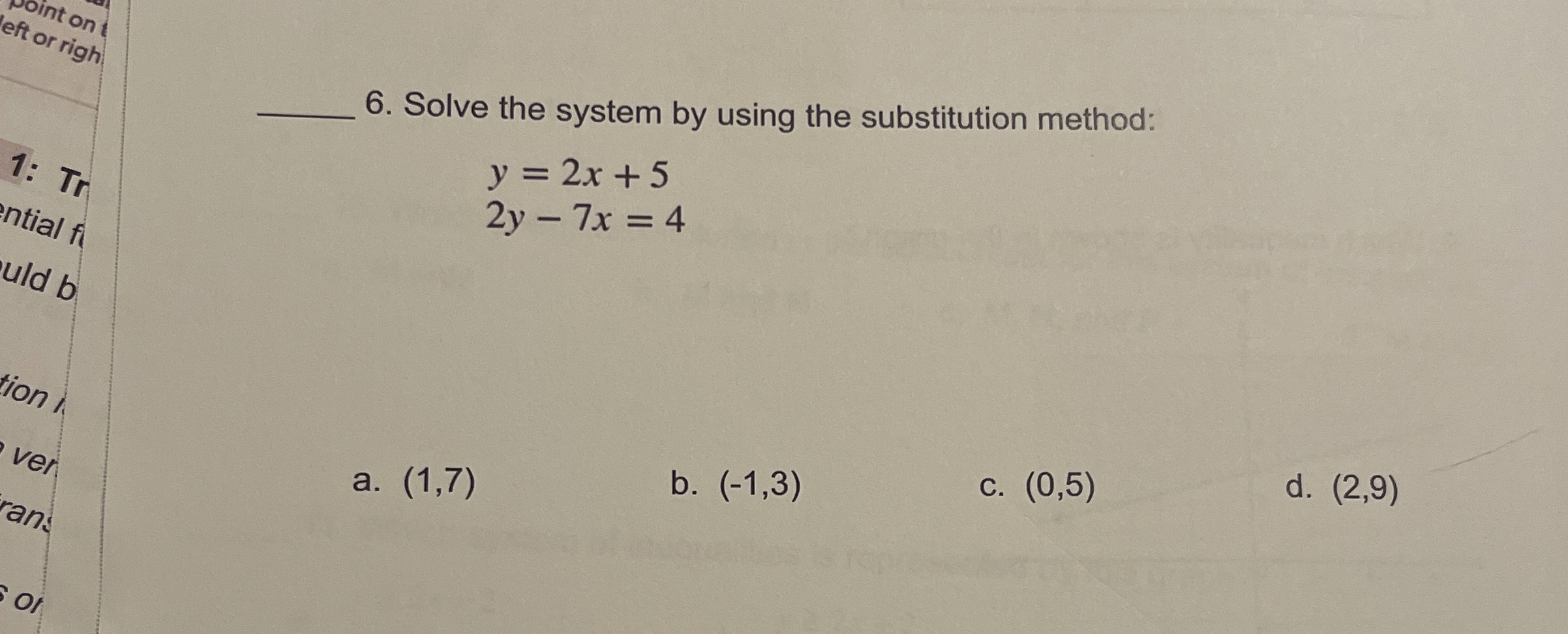 Solved Solve the system by using the substitution | Chegg.com