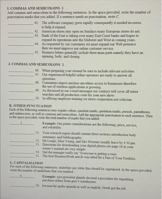Solved GRAMMARMECHANICS DIAGNOSTIC POSTTEST Guffey/Loewy,