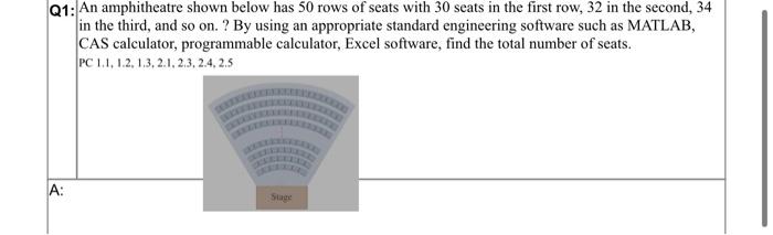 Solved 21 An amphitheatre shown below has 50 rows of seats