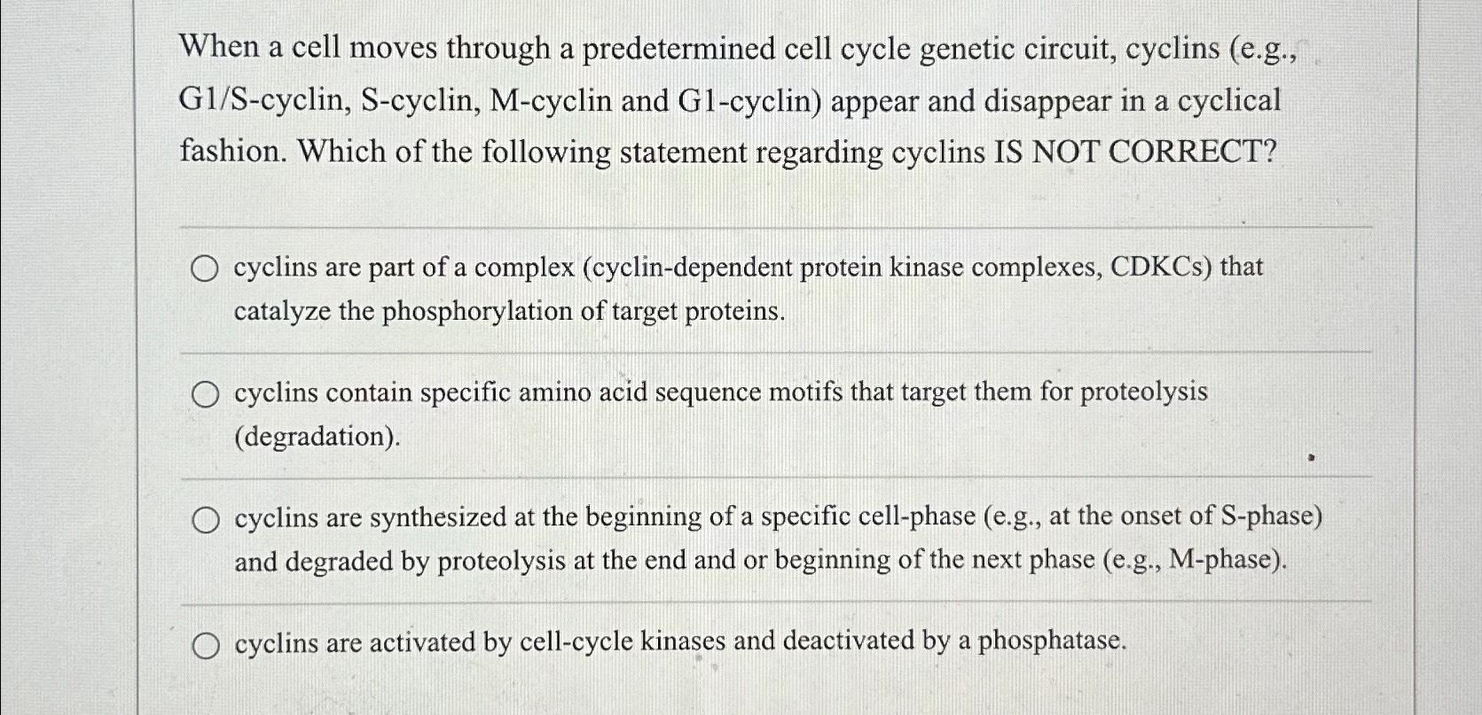 Solved When a cell moves through a predetermined cell cycle | Chegg.com