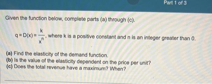 Solved Given the function below, complete parts (a) through | Chegg.com