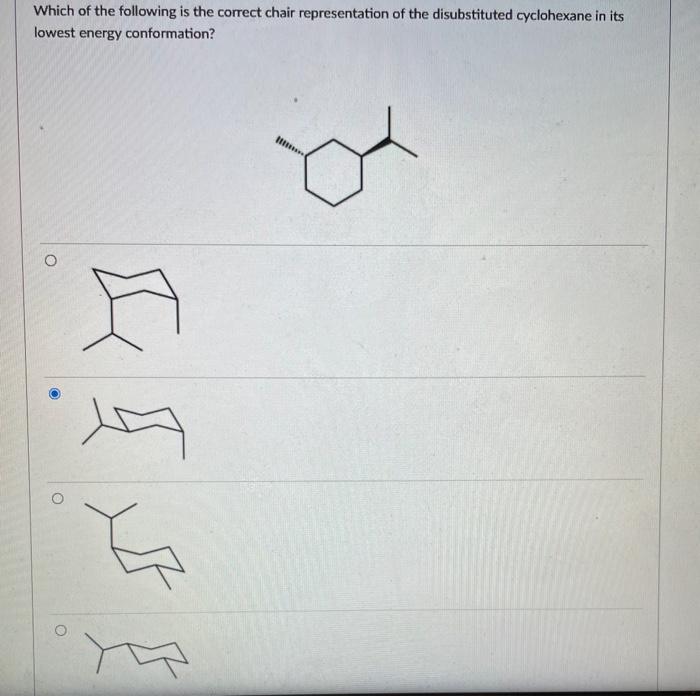 Solved Which Of The Following Is The Correct Chair 