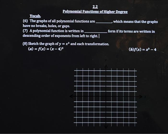 2.3 polynomial functions of higher degree homework