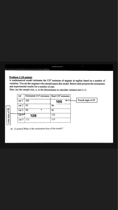 Solved A) What Is The Estimation Bias Of The Model ?b)what | Chegg.com