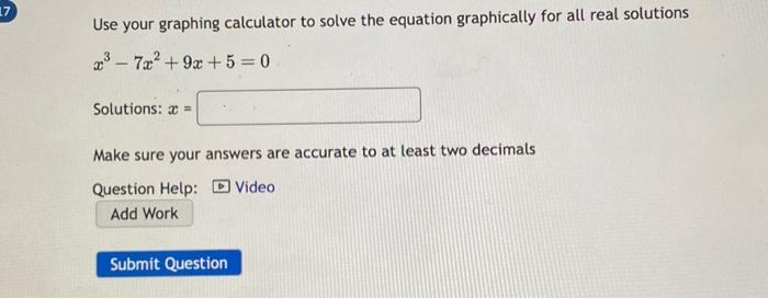 Solved Use your graphing calculator to solve the equation | Chegg.com