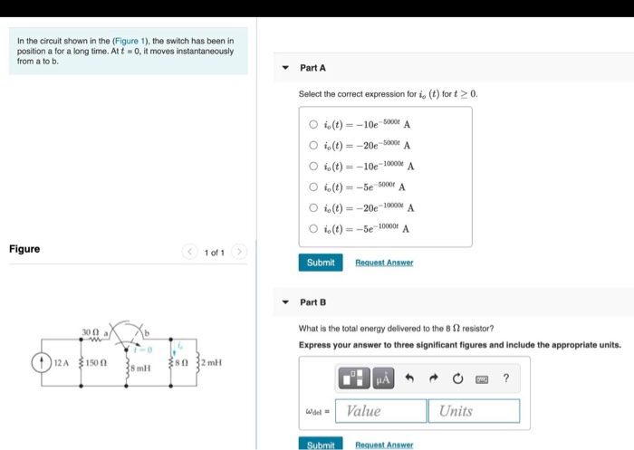Solved In the circuit shown in the (Figure 1), the switch | Chegg.com