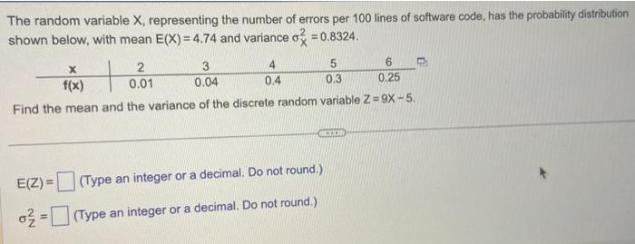 Solved Let X be a random variable with the following | Chegg.com