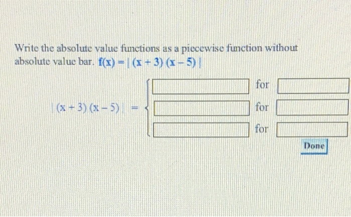 Solved Write the absolute value functions as a piecewise | Chegg.com
