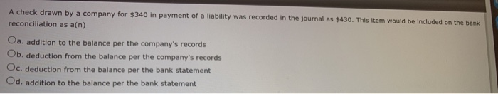 A Check Drawn by a Company for 340 in Payment: Simplified