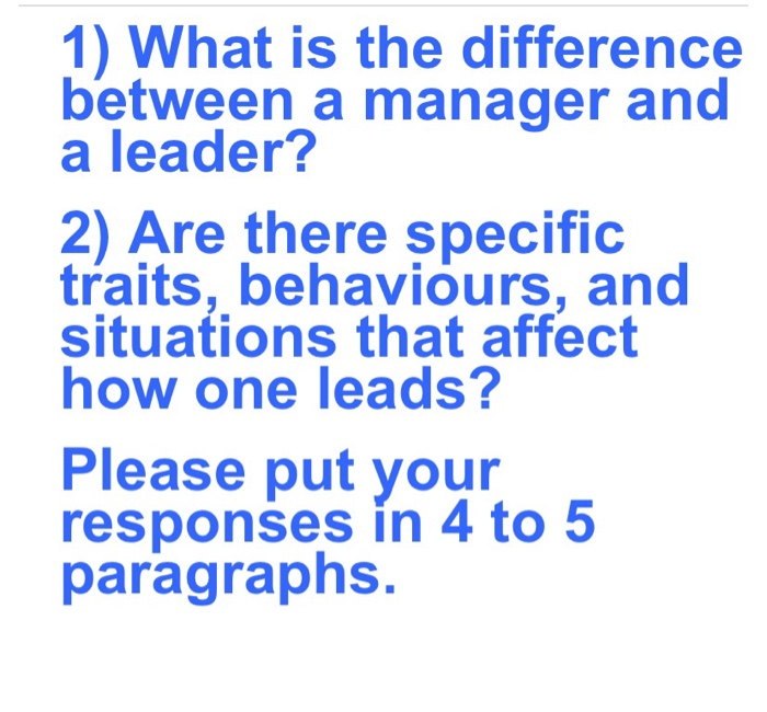 Solved 1) What is the difference between a manager and a | Chegg.com