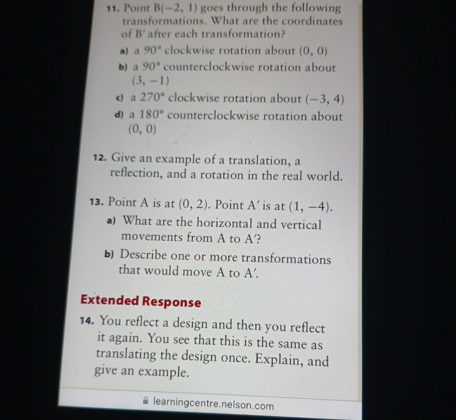 Solved Point B(-2,1) ﻿goes Through The Following | Chegg.com