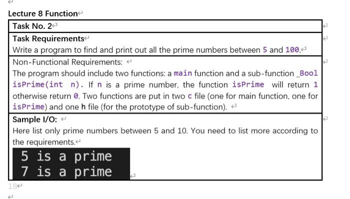 Solved Sample 1/O: Here list only prime numbers between 5 | Chegg.com