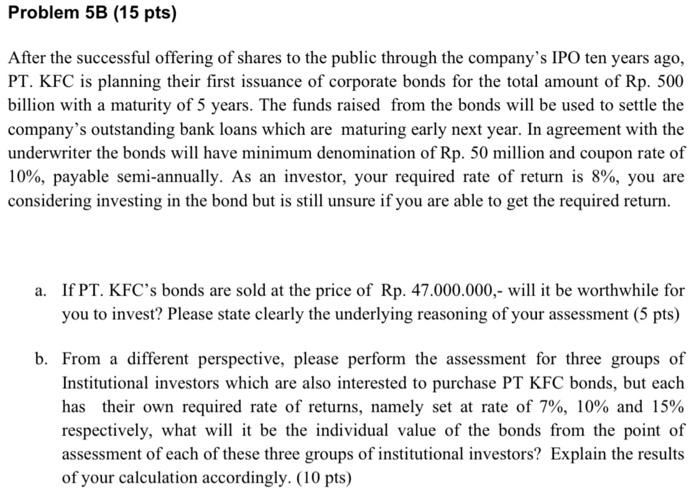 Solved PT KFC Statement of Profit or Loss for the years | Chegg.com