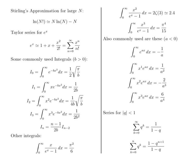 Solved Statistical Physics - Great practice / Exam | Chegg.com
