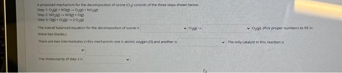 Solved A proposed mechanism for the decomposition of ozone | Chegg.com