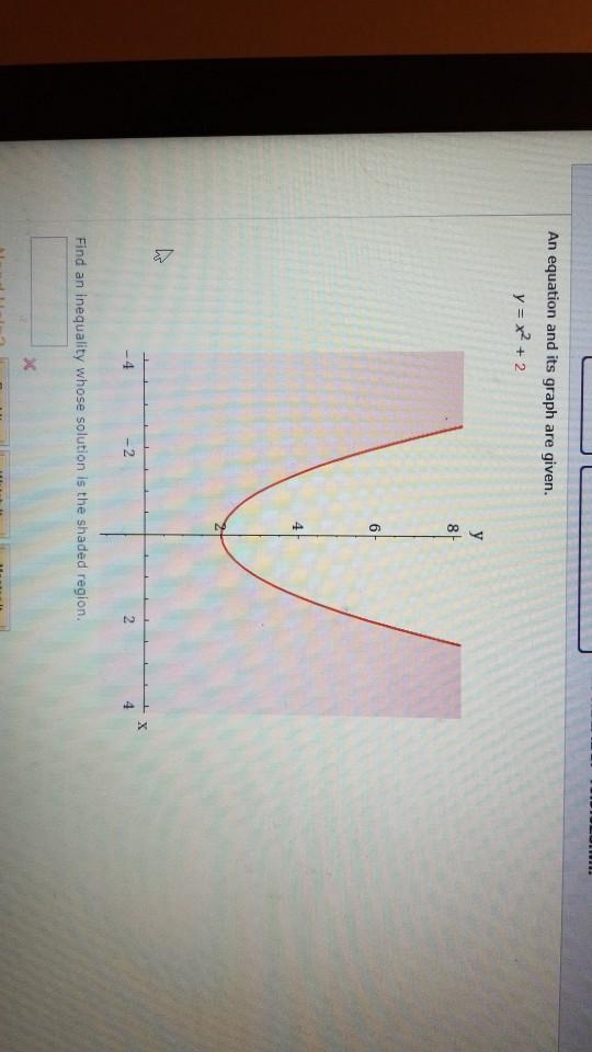 Solved An Equation And Its Graph Are Given Y X2 2 U 81 Chegg Com