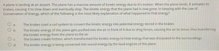 Solved A plane is landing at an airport. The plane has a | Chegg.com