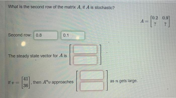 Solved What is the second row of the matrix A, if A is | Chegg.com
