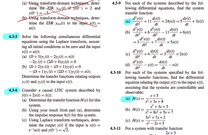 Solved 4 3 5 Solve The Following Simultaneous Differentia Chegg Com