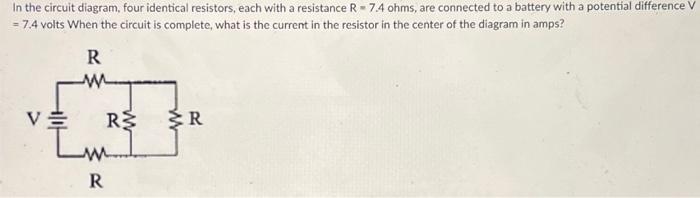 Solved In The Circuit Diagram, Four Identical Resistors, | Chegg.com