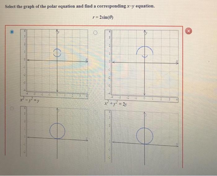 Solved Select the graph of the polar equation and find a | Chegg.com