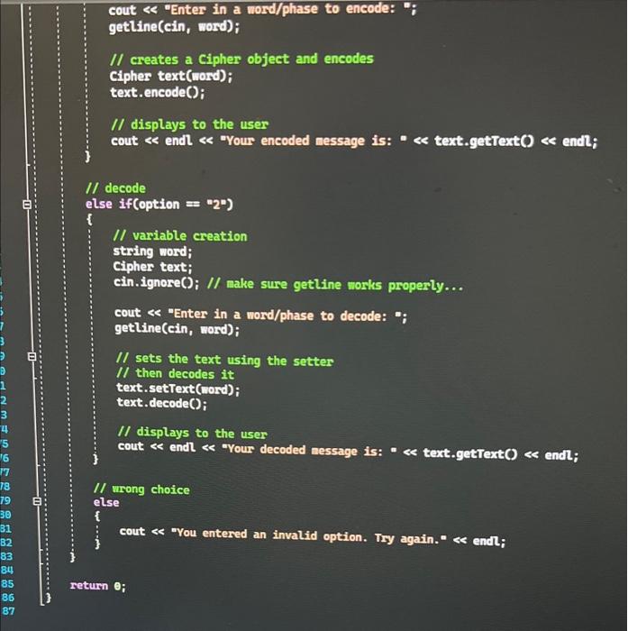 Solved make cipher.h file with main file already done cannot | Chegg.com