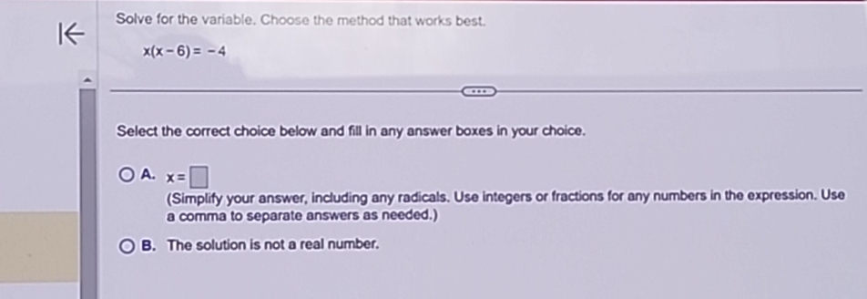 Solved Solve for the variable. Choose the method that works | Chegg.com