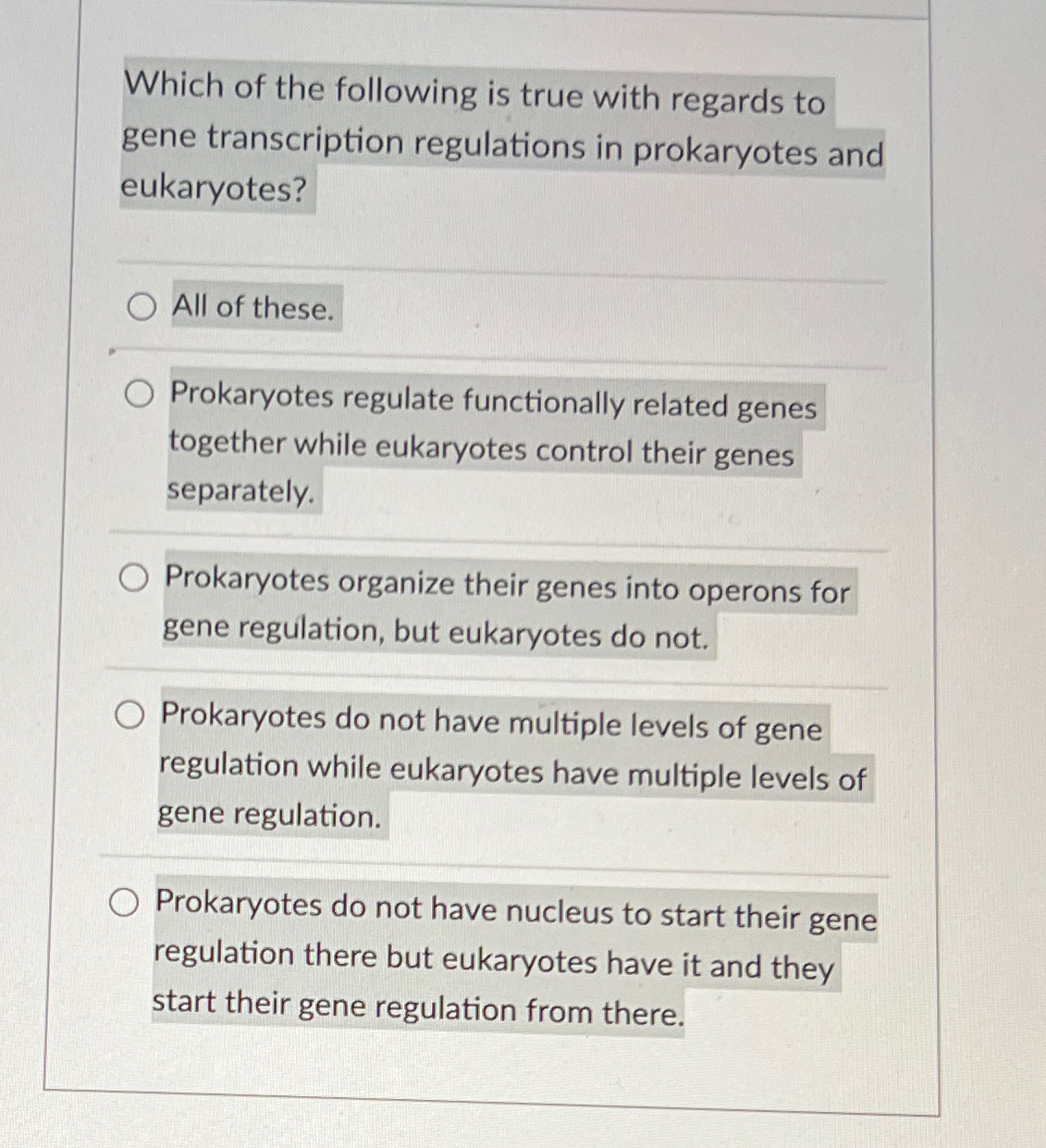 Solved Which of the following is true with regards to gene | Chegg.com