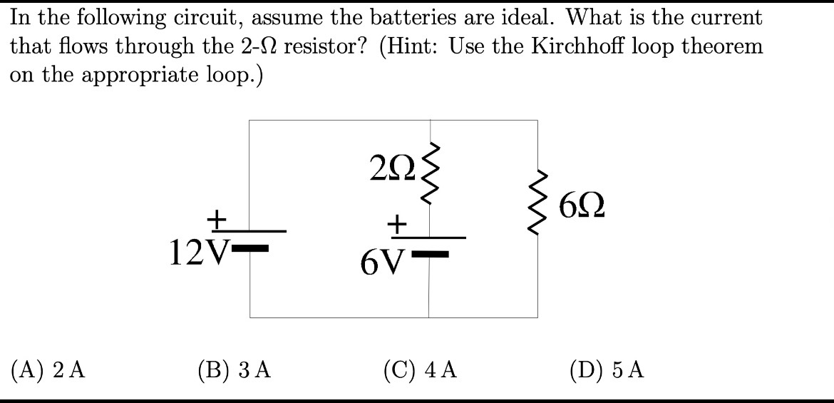 Solved In the following circuit, assume the batteries are | Chegg.com