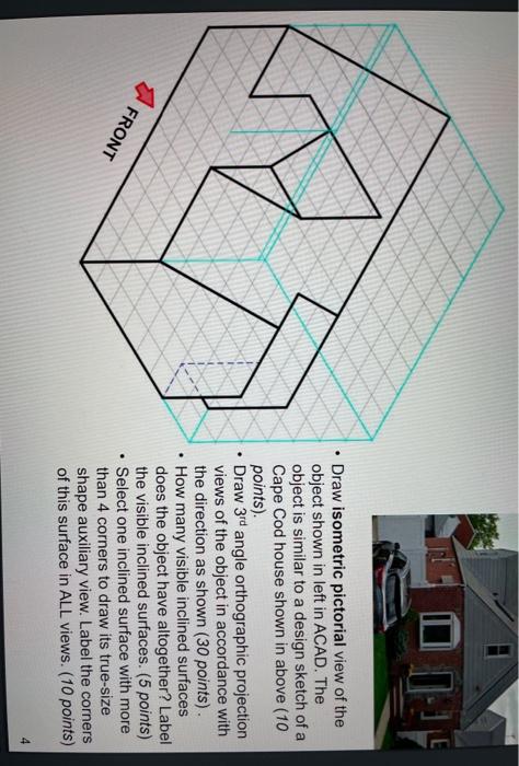 Solved E • Draw Isometric Pictorial View Of The Object Shown | Chegg.com