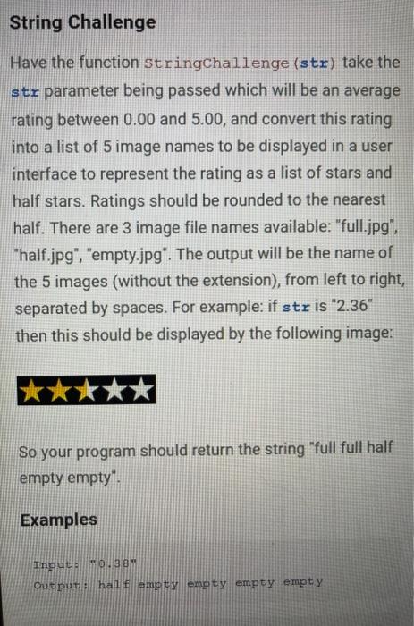 Solved String Challenge a Have the function stringChallenge | Chegg.com
