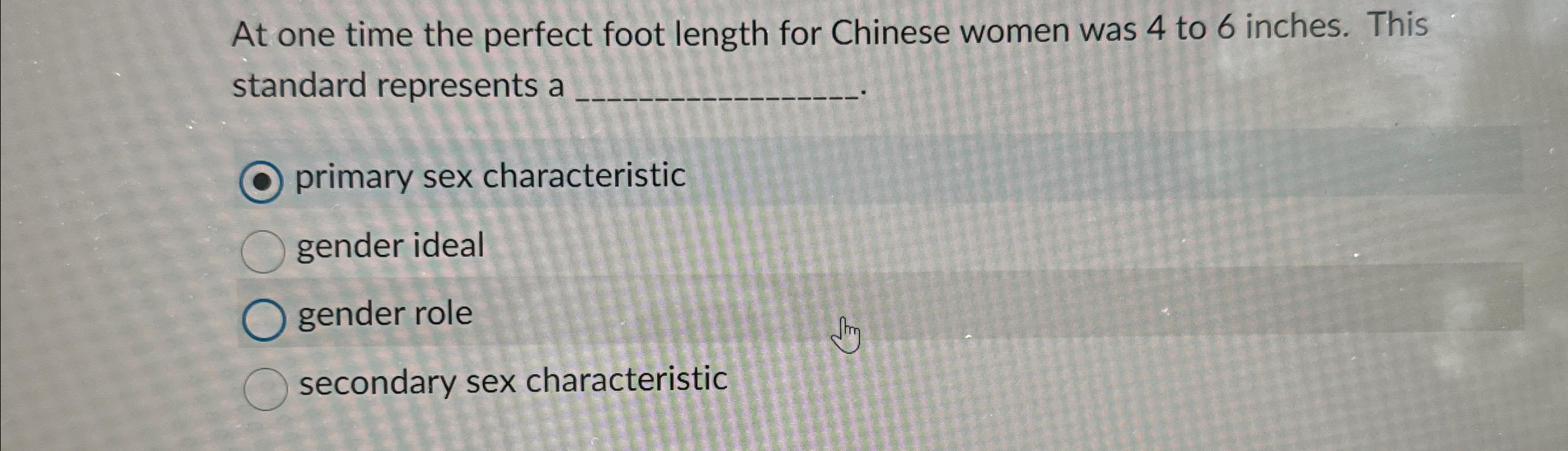 Solved At one time the perfect foot length for Chinese women | Chegg.com