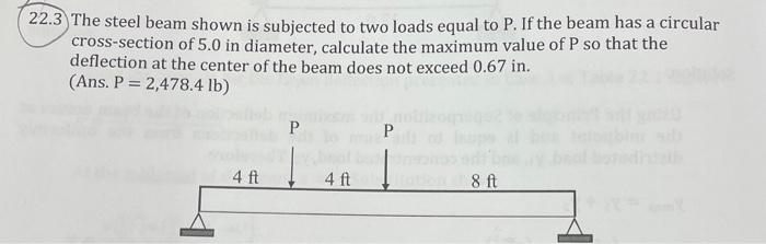 Solved 2.2.3 The Steel Beam Shown Is Subjected To Two Loads 