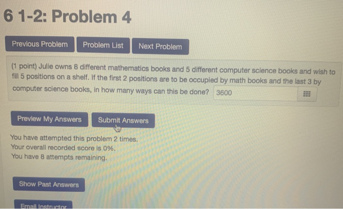 Solved 61-2: Problem 4 Previous Problem Problem List Next | Chegg.com