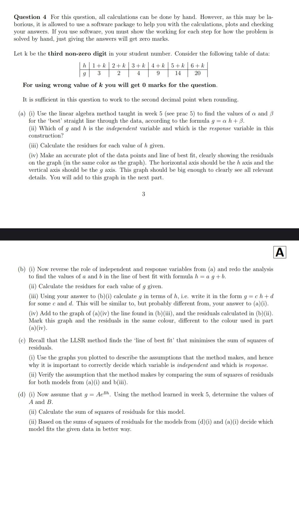 Solved Question 4 For this question, all calculations can be | Chegg.com