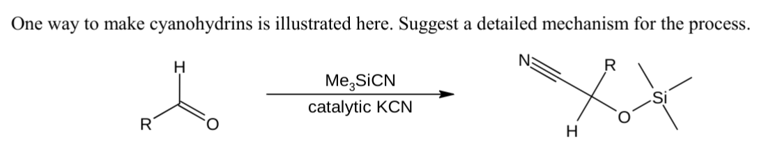 Solved One Way To ﻿make Cyanohydrins Is ﻿illustrated Here