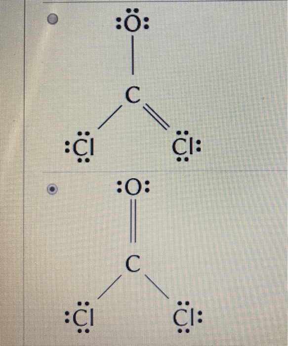 Solved Which Of The Following Is The Correct Lewis Struct Chegg Com