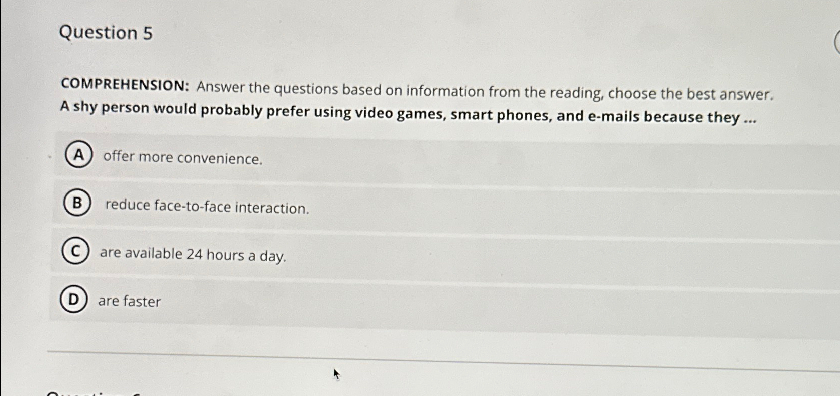 Solved Question 5COMPREHENSION: Answer the questions based | Chegg.com