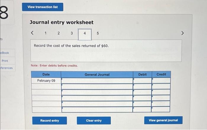 Solved Journal Entry Worksheet