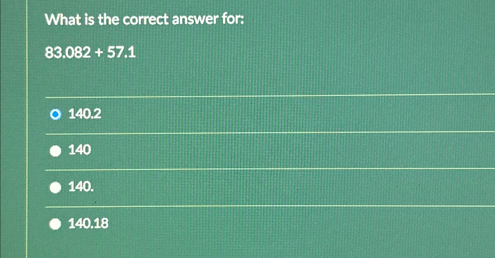 Solved What is the correct answer | Chegg.com