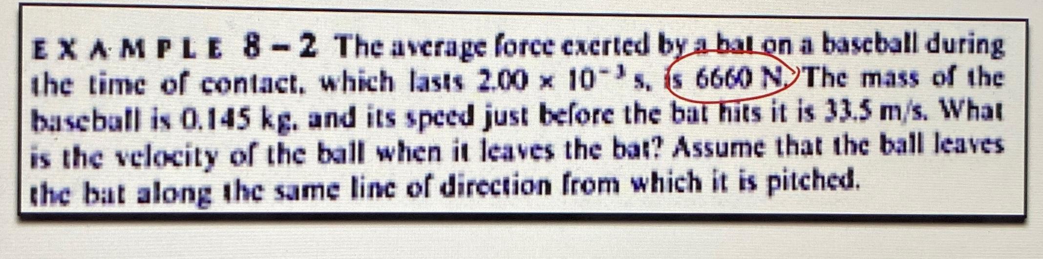 Solved E X A M P L E 8 - 2 ﻿The Average Force Exerted By A | Chegg.com